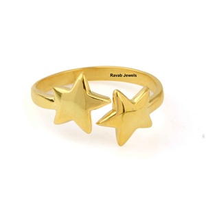 925 <b>Sterling</b> <b>Silver</b> Adjustable Midi Band <b>Ring</b> Double Stars Designer Diamond Minimalist <b>Stacking</b> Gift for Women Girls Fine <b>Rings</b> - Product Image 2