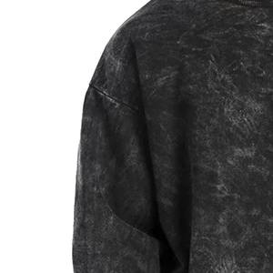 2026 New Fashion Wear Plain Acid Wash OEM Sweatshirt Men Custom Color and Size Men Acid Wash Blank Printed Embroidery Sweatshirt - Product Image 5