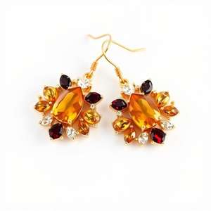 Pendientes rectangulares de lágrima de Zirconia cúbica de Plata de Ley 925 al por mayor, joyería de moda chapada en oro para fiestas - Product Image 4