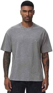 Camiseta de algodón 100% para hombre desgastada, logotipo Vintage en blanco, camiseta lavada a la piedra personalizada, camiseta lavada con ácido de gran tamaño, ropa de calle descolorida - Product Image 4