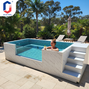 Outdoor Anti UV Small Corner Combo Prefabricated Swimming <b>Pool</b> Fiberglass Container <b>Pool</b> For Backyard Villa Resort - Product Image 1