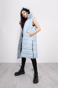 Vente en gros de nouvelles vestes d'hiver sans manches à la mode vestes à bulles d'air de haute qualité avec fermeture éclair pour femmes - Product Image 2