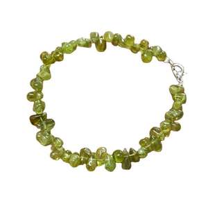 Bright Finish Natural <b>Peridot</b> Bracelet with Smooth Teardrop Beads Handmade Stretch Gemstone Jewelry for Girls and Women Gift Use - Product Image 1