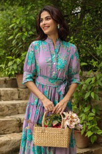 Robe indienne faite à la main en coton pour femmes, tenue de soirée élégante imprimée bohème à la mode, cadeau de mariée, approvisionnement ODM en vente - Product Image 5