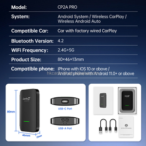 Adaptateur sans fil Android Auto Carplay 3 en 1 Carlinkit Cp2A Pro pour voiture, système Android, boîte intelligente universelle pour voiture, module AI pour Netflix - Product Image 4