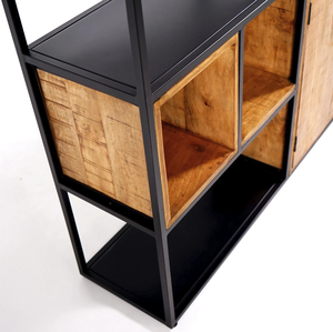 Diane 140cm Librería moderna de metal y madera natural para el hogar Oficina Sala de estar Dormitorio Comedor o uso en hoteles - Product Image 2