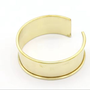 MS กำไลข้อมือทองเหลืองขนาด69มม. งานหัตถกรรมสร้อยข้อมือฝังกำไลข้อมือกำไลข้อมือสร้อยข้อมือทำมือแบบกว้างว่างเปล่า - Product Image 1