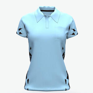 Haut de sport athlétique haute performance pour femme, en polyester tricoté uni, avec broderie personnalisée et impression, style golf, mode - Product Image 6