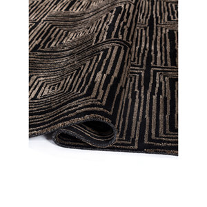 Alfombra Aprezo Clásica Geométrica Anudada a Mano de Acrílico Gris y Negro Aiar-3013 de Tejido Plano para Sala de Estar, Pasillo, Estilo Moderno - Product Image 2