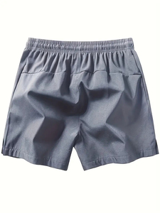 Pantalones cortos de gimnasio para hombre baratos al por mayor, pantalones cortos de entrenamiento físico de malla de playa de secado rápido con bolsillos de talla grande, cintura estampada de poliéster liso - Product Image 3