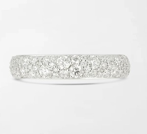 Bague Bold Snow Diamond avec 75 diamants ronds cultivés en laboratoire, 0,93 carat GH-VS, en or blanc 18 carats, pour mariage, fiançailles, soirée. - Product Image 1