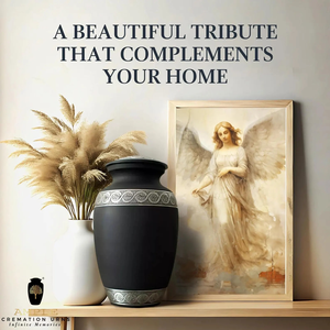 Handcrafted Aluminum Memorial <b>Urn</b> Black meena Cremation <b>Urns</b> with Meena Coating <b>Large</b> (220 Cu In) & Keepsake (3 Cu In) - Product Image 4