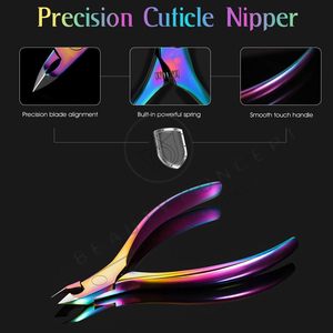 Rainbow Stainless Steel Cuticle Nipper Wide Jaw Opening Professional Sustainable Beauty Concept Home Personal Care Wholesale - Product Image 5