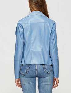 Chaqueta de Cuero para Mujer de la Mejor Calidad, Chaqueta de Motociclista de Cuero con Cremalleras, Chaquetas de Cuero PU de Manga Larga para Mujer - Product Image 2