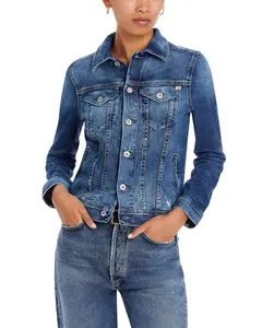 Oem Women's Denim Jean Jacket Women Casual Outwear Fall Jacket Denim Button Up Coat Oversize Denim Jacket For Ladies
