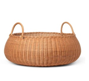 Handcrafted Curved Edge <b>Rattan</b> Basket Stylish Woven <b>Storage</b> for Kitchen Essentia Fruits Snacks Laundry Use Wholesale From India - Product Image 6