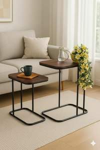 Stylish Metal Side <b>Table</b> <b>With</b> Modern Design For Rustic Interiors Vintage Lounges And Farmhouse Homes - Product Image 2
