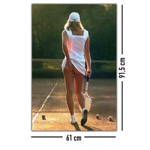 Affiche sur toile de style moderne avec fille jouant de tennis pour décoration murale - Product Image 1