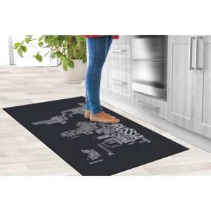 Printed <b>Rug</b>: Black And White Office Floor <b>Rug</b>, Machine Washable, Large,<b>Chenille</b> <b>Rug</b> - Product Image 2