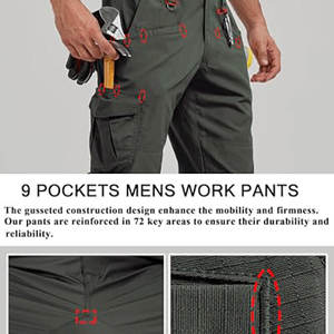 Pantalones cargo informales de cintura de servicio al por mayor OEM para hombre, pantalones cargo multibolsillos de tela suave de nuevo diseño para exteriores, pantalones cargo para hombre - Product Image 3