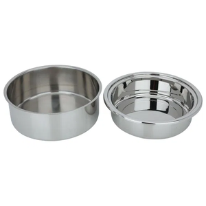 Réchaud alimentaire en acier argenté et résine pour restaurant, buffet, service de traiteur, plat de service isotherme décoratif - Product Image 1