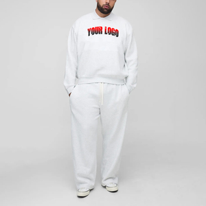 Nouveau arrivé 2025 100% coton hommes survêtement personnalisé DTF imprimé Logo 2 pièces ensemble surdimensionné streetwear confortable homme survêtement - Product Image 4