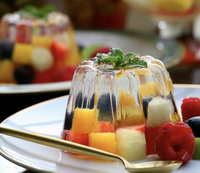 Cubes de gelée de fruits mous Garniture pour dessert aux saveurs multiples du Vietnam