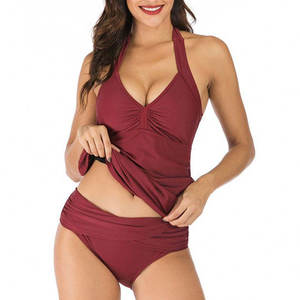 Tankinis de Dos Piezas sin Tirantes, Transpirables, de Secado Rápido, con Logotipo Frontal, Traje de Baño para Mujer para Actividades Acuáticas - Product Image 1