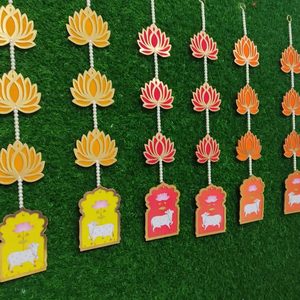 Pichwai vache Lotus porte entrée tentures belle vache suspendue pour toile de fond pendaison de crémaillère faveur Pooja maison fête Kamdhenu vache - Product Image 1