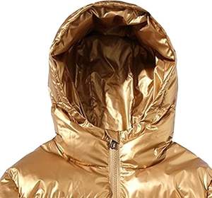 Chaqueta Acolchada Impermeable y Transpirable de Color Dorado con Estampado Puff, Estilo Hip Hop, Talla Grande - Product Image 6