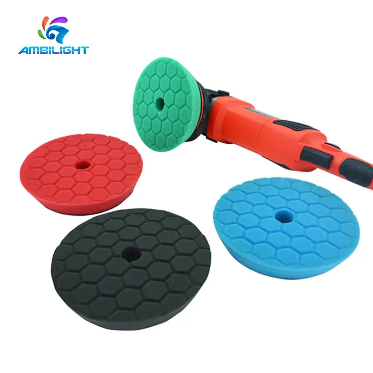 Vát mật ong Lược 6 inch tự động chi tiết bọt Buffing Pads màu xanh lá cây xe đánh bóng bọt Pads cho RO/da đánh bóng