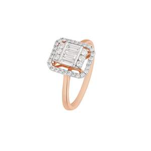 Bague de luxe unisexe en or rose plaqué avec diamant VVS serti en bélière, forme couronne, certifiée IGI - Product Image 5