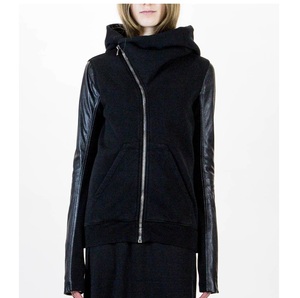 Sudaderas gruesas de moda negra al por mayor chaqueta con capucha de manga de cuero Venta caliente transpirable gruesa ropa deportiva de invierno con capucha - Product Image 5
