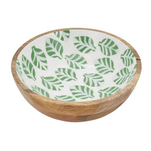 Cuenco de sopa de verduras verdes, vajilla, utensilios de cocina, cuencos de madera de mango usado, platos de cocina para servir, cuenco de madera - Product Image 2