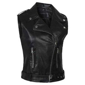 Top Quality <b>Women's</b> Genuine Leather <b>Vest</b> Real Leather Goatskin Leather <b>Vest</b> with Custom logo and Sizes for <b>Womens</b> - Product Image 3