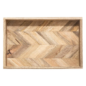 Plateau de service décoratif en bois de manguier de haute qualité avec poignées Vente en gros en vrac faite à la main durable pour hôtels et cafés - Product Image 4