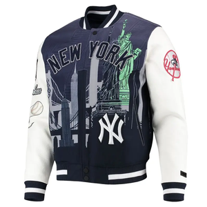 Alta calidad Letterman college baseball Varsity Jacket Body Mangas de cuero genuino Ropa de invierno Chaqueta inteligente y elegante para hombres - Product Image 5