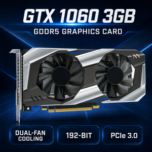 Carte graphique GTX <span class=keywords><strong>1060</strong></span> 3 Go GDDR5 192 bits NVIDIA, double ventilateur, GPU de jeu 4K pour ordinateur de bureau, pièces PC GTX <span class=keywords><strong>1060</strong></span> <span class=keywords><strong>3G</strong></span> - Product Image 1
