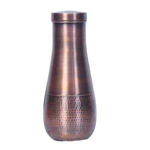 Botella de agua de dormitorio oxidada oscura de cobre de diseño martillado de aspecto antiguo con artículo de regalo de vidrio Drinkware Home Restaurant - Product Image 5
