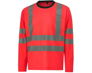 Polo de algodón reflectante Hi Vis para hombre, ropa de trabajo de seguridad de alta visibilidad, camisas ligeras para trabajo en carreteras de construcción - Product Image 2
