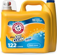 Détergent à lessive liquide ARM & HAMMER Plus OxiClean Ultra Stain Fighters, parfum frais, 122 lavages, 158,6 fl oz