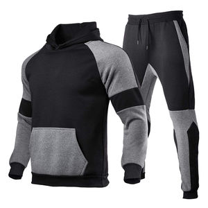 Sweat à capuche en molleton pour homme et pantalon évasé empilé pour l'hiver Ensemble deux pièces Streetwear décontracté et confortable à la mode - Product Image 6