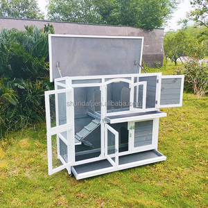 SDR050 Cages à lapins en bois avec plateau conception de maison de lapin - Product Image 3