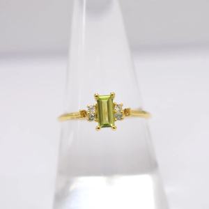 Joyería de plata personalizada para mujeres S925 anillo de peridoto natural mínimo chapado en oro de 14 quilates personalizable para ventas al por menor OEM y ODM - Product Image 1