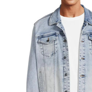 Vente en gros veste en jean bleue de haute qualité pour hommes veste en jean graffiti vêtements décontractés sur mesure veste en jean sur mesure pour hommes jean - Product Image 4