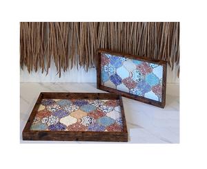 Plateau de service en bois et en aluminium pour le thé et le café Plateau de service exclusif pour les chocolats de qualité pour la maison et l'hôtel - Product Image 4