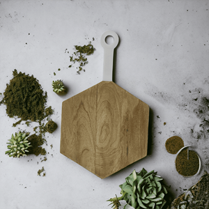 Tabla de servicio de corte de madera de mango cuadrado ecológico de alta calidad con mango blanco para picar al aire libre en el hogar o la cocina - Product Image 4