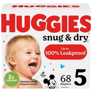 Huggies Snug & Dry Baby Pañales, Tamaño 5 (27 + Lbs), 68 Ct - Product Image 2