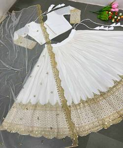 Nouvelle arrivée : Lehenga en coton et soie pour femmes, tenue de soirée, choli avec chemisier, vente en gros de vêtements - Product Image 5