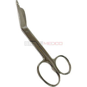 Ciseaux à pansement 5.5 "coudés un grand anneau de doigt EMT cisailles à traumatismes infirmières ambulanciers étudiants Instruments médicaux en gaze tranchante - Product Image 1